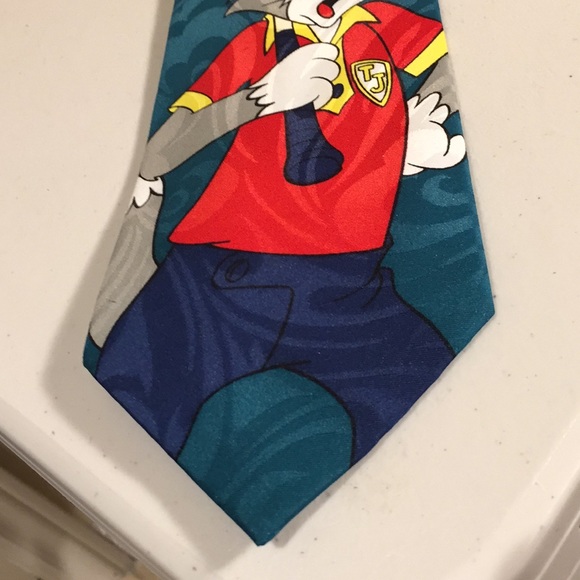Tom & Jerry Cartoon Tie Green / Blue Vintage 1994 - Picture 13 of 13